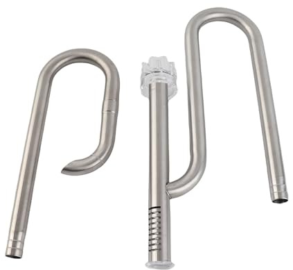 Gavigain Mini Lily Pipe Surface Skimmer Juego de entrada y salida de tuberías acuáticas de acero inoxidable con Skimmer de superficie para tanque plantado de acuario (Juego de 16 películas para
