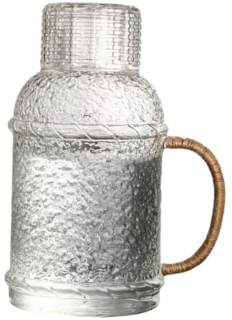 EPIGEIST Jarra De Agua De Vidrio 2.0l Gran Capacidad, Jarra Resistente Al Calor Tapa, Para Uso Doméstico, Adecuado Para Cenas y Fiestas, Set De 1 Unidad