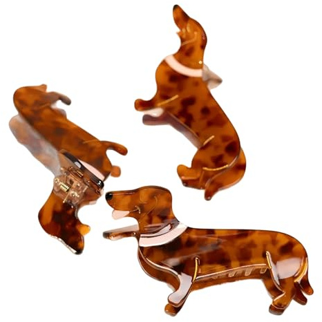 Dackel Haarklammer Süße Dachshund Haarspange für Mädchen & Frauen - Niedlicher Tier Haarschmuck & Dackel Geschenke, Robuster Haargreifer für Dackel Liebhaber