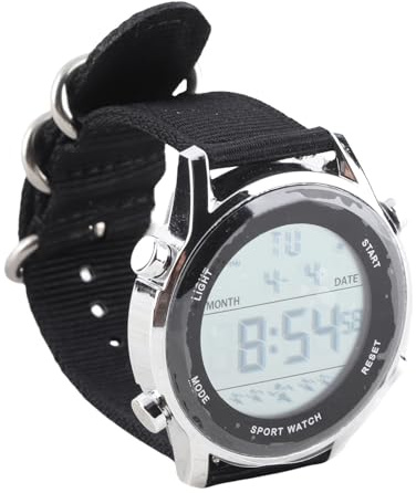 Naroote Orologio Sportivo Digitale da Uomo con Doppio Fuso Orario, Sveglia e Cronometro per Esterni, Cinturino in Nylon, Resistente All'acqua Fino a 50 Metri, Adatto a Viaggiatori e Uomini D'affari