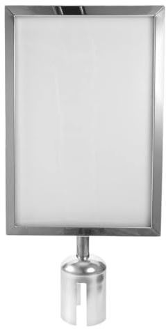 KaiYeA Clip On Sign Holder 2/6pcs Vertical Stanchion Sign Holder Portrait Frame Isolation Column Poster Display Crowd Control Queue Barrier For Shelves Store Business Exhibition(Silver,6pcs)