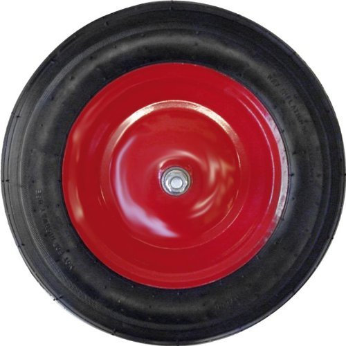 RUOTA PNEUMATICA per CARRIOLA ZINCATA SMONTATA 350 mm ASSE 130 mm