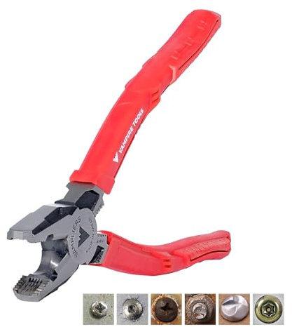 VAMPLIERS 8 Stripped Screw Extractor Linesman Pliers. Made in Japan. Time-Saving Heavy Duty Combination Pliers