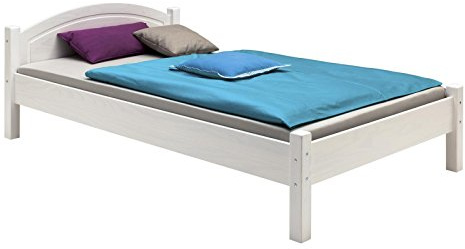 IDIMEX Massivholzbett Marie, Einzelbett in 100 x 200 cm, Bettrahmen aus Kiefer massiv in weiß, Bett mit Kopfteil