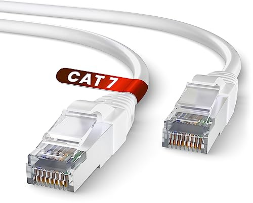 Mr. Tronic Cat 7 Ethernet Kabel 20m, CCA Hochgeschwindigkeits Ethernet Kabel, Innenbereich Patch LAN Netzwerkkabel mit RJ45 Stecker | 28AWG, SFTP geschirmtes Internetkabel (20 Meter, Weiß)