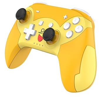 MINIBIRD Pop Top - Pika Drahtloser Bluetooth-Controller für Nintendo Switch - 16 Stunden Autonomie - Kompakter und kompatibler Controller für Switch/Switch Lite/Switch Pro - Turbo Controller - Gelb
