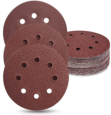 Sanding Discs Hook and Loop 180/80/40 Mixed Grit 125mm 8 Hole 30 Pcs Round Sandpaper Pads Set Compatible With Random Orbital Sander
