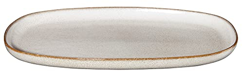 ASA Saisons Ovale Platte Steinzeug Nude-Sand, Größe: 31cm x 18cm x 2cm, 27201107