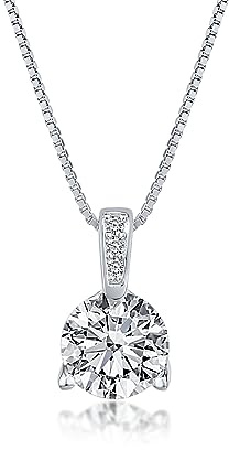 DANIEL CLIFFORD® Marilyn Halskette Damen Silber 925 I Schmuck aus Sterlingsilber + Kristall-Anhänger (Kettenlänge: 45 cm) I Geschenk für Sie