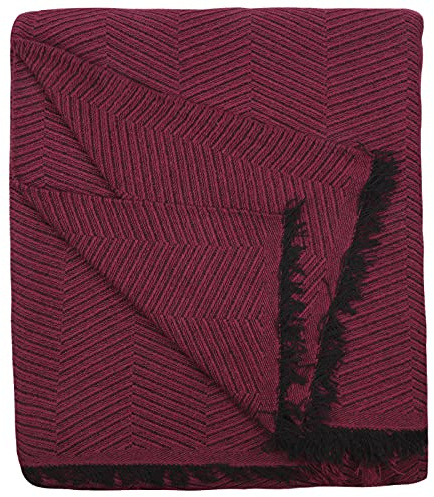 HOME MERCURY - Colcha Multiusos Sofa, Cubrecama, Jarapas, Manta Foulard, Plaid para Cama, Cubresofa, Cómoda Practica y Suave. Poliéster Algodón. (180X260CM, Espiga Granate)