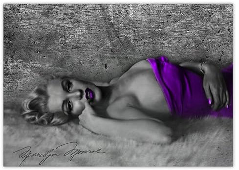 Fotobild Poster Wandkunst Dekor Lila Marilyn Monroe Nr. H3375 70x50cm