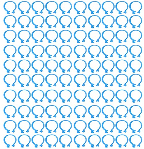 Buachois 100 STÜCKE Geflügel Fußring Blaue Hühner Kennzeichnung Bein Knöchelbänder Ringe Clip Landwirtschafts Werkzeuge für Ente Henne Gans Truthahn(18mm)
