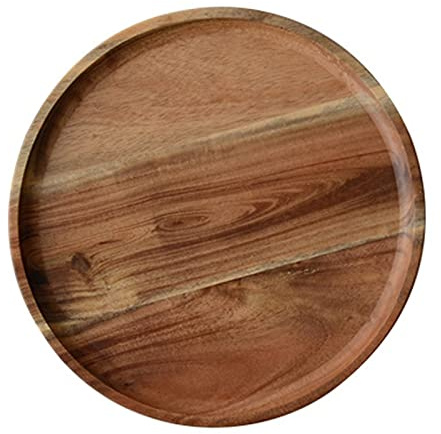 tinysiry Plateau en Bois, Assiette à collation Ronde en Forme de Sandwich en Bois Peu encombrant Plateau à thé Vaisselle pour sous-Verre, thé, café, gâteau, succulente XL
