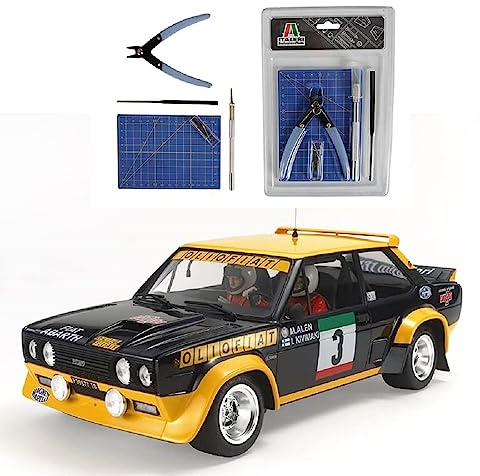 Carson 20069 1:20 FIAT 131 Abarth Olio + Werkzeug-Set - Plastik Bausatz, Plastikbausatz mit Zubehör, Plastikmodellbau, Plastikmodell, Modellbau