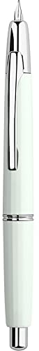 Majohn A2 Press Füllfederhalter, extra feine Feder mit Box, einziehbarer weißer Harz-Tintenstift mit Konverter, Schreibstift-Set (Silber-Clip-Version)