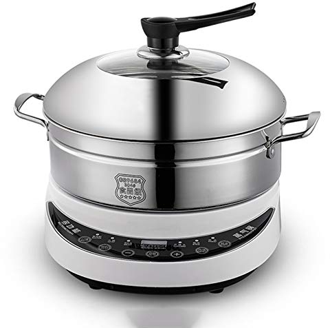 OQHAIR Olla instantánea de Acero Inoxidable 304, Olla de Vapor para Alimentos, Calentador de Alimentos, vaporera eléctrica (Color: Dorado) (Blanco)