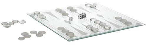 Backgammon-Spiel aus Glas, 25 x 25 cm