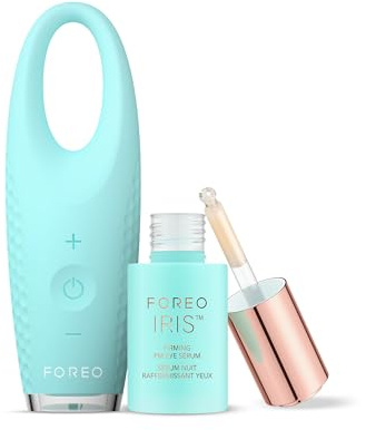 FOREO Eye Candy IRIS 2 - Augenmassage + Straffendes Nachtserum, Mint | Augenmassagegerät, Augenringe, Tränensäcke, Schwellungen, Lymphdrainage, Retinolserum, Pilzextrakt, Alle Haut