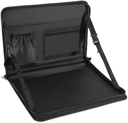 Lenkradhalter für Laptop, Kopfstütze Nahrungsmitteltablett für Rücksitz, Auto Nahrungsmittelschale ausgestattet Tassenhalter Telefontasche und mehrere Ablagefach, Lenkrad Tablett für Arbeit essen