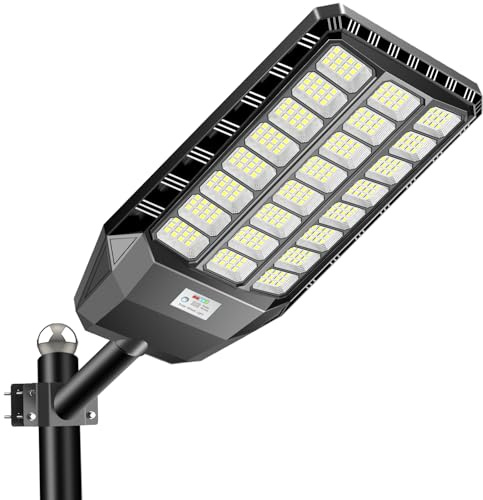 Adewalk 2000W Solar Straßenlaterne für Außen, Solarlampen mit Bewegungssensor, 6500K Solarleuchten Dämmerung bis zum Morgengrauen IP66 Solar Wegeleuchte im Freien für Gärten Garage