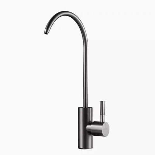 YWJFSA Filtre A Eau Robinet, Robinet de Cuisine en Acier Inoxydable, Rotation À 360°,Gris Pistolet