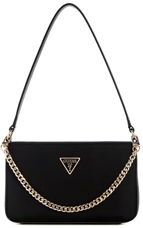 GUESS Damen Gemma Top Zip Shoulder Bag Mini-Umhängetasche, Schwarz