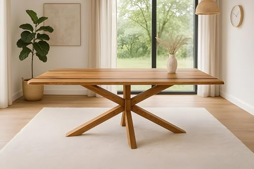 SAM Esstisch Pedro Epoxy 200x100 cm Akazie Natur Baumkante Spider Holz | Baumkantentisch massiv, Akazienholz naturfarben, Resin/Epoxidharz-River in Schwarz
