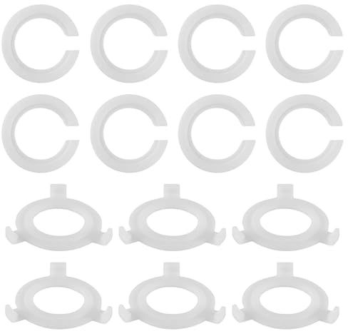 Paquete de 14 anillos reductores de pantalla de lámpara, blanco, anillo adaptador de pantalla de lámpara E27 a E14, anillo convertidor de luz de plástico para adaptador de pantalla, accesorios de