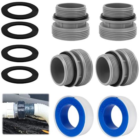 4 Stück Poolschlauch Adapter Set für Poolpumpe, Schlauchadapter Pool, Pool Schlauch Adapter mit Dichtung, für 40 mm auf 1 1/2 Zoll Schlauch Kompatibel Umrüstsatz für Intex, Coleman Filterpumpen