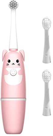 Brosse à dents électrique pour enfants Brosse à dents molle avec têtes de remplacement 3-16 ans vert.