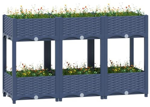 Woonisher Arriate Polipropileno 120x40x71 Cm, Jardinera Alta para Terraza Y Jardín, Floreiras Exterior Altas