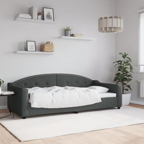 HaoChrymec Tagesbett aus Stoff, 2-in-1 Schlafsofa, Robustes Gestell, Komfortabel & Langlebig, schlafsofa, einzelbett, Für Wohnzimmer & Schlafzimmer, Dunkelgrau, 90x200 cm