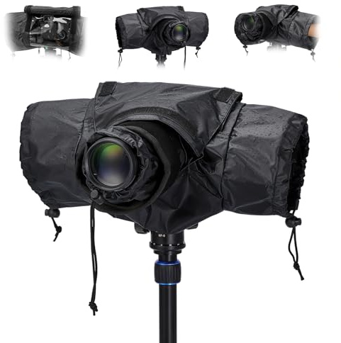 Rilime Professional Camera Rain Cover, 600D Waterproof Raincoat for DSLR Cameras and Lenses, Photography Camera Protector Accessories