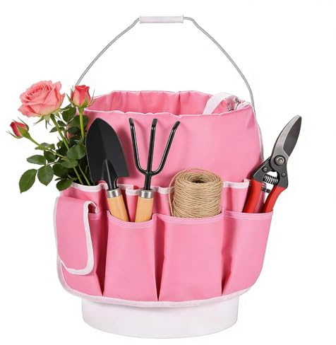 Sac à outils de jardinage | Sac de rangement de grande capacité – Sac de rangement pour outils de jardin avec base épaisse et poignées confortables – Pour bricoleurs, clés, menuiserie, intérieur et