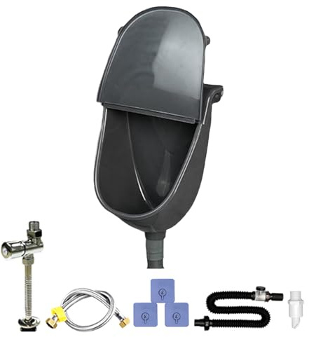 Urinal Zur Wandmontage Mit Deckel, Wasserlose Urinal Mit Deckel Für Männer, Badezimmer-Urinal Mit Abdeckung, Auslaufsicher, Verstellbare Toilette Mit Schlauch Für Auto, Wohnheim, Camping, Garage