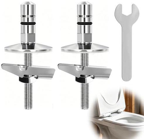 2 Piezas Bisagras Tapa WC M6x71,5mm Acero Inoxidable para Asiento WC | Tornillos fijación tapa inodoro, montaje estable, compatible con Haro Luvett, reemplazo de bisagras dañadas para baño