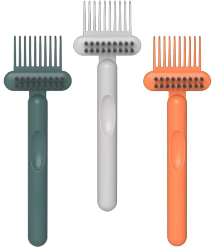iplusmile 3piezas Herramientas para Limpiar Cepillos de Pelo Removedor de Cabello Incrustado Peine Limpiador Multifuncional Compacto y Ligero para Viaje y Uso Doméstico Color Aleatorio