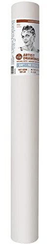 Borden & Riley #116R241000 Künstler-Zeichnung/Skizzenrolle, 61 cm x 9,1 m, 147 g/m²/40,8 kg, weiß, je 1 Rolle