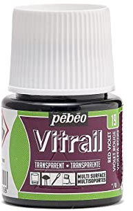 Pebeo Vitrail Glasfarbe, 45 ml, Buntglas-Effekt, Rot-Violett