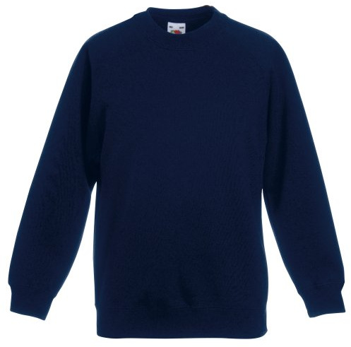 Fruit of the Loom Unisex barn Raglan klassisk tröja, djup marinblå, 7-8 år (tillverkarstorlek: 30) - B