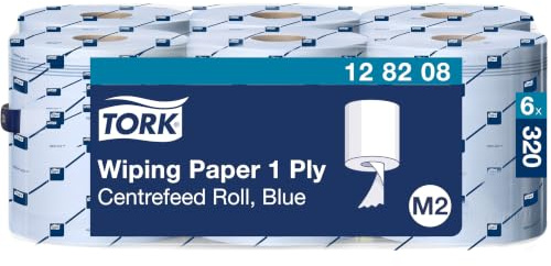 Tork Innenabrollungs-Papierwischtücher Blau M2, Saugfähig, 6 Rollen, 128208