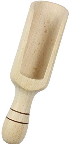EFO Schaufel Holz 18 cm | Messlöffel für Gewürze, Tee, Salz, Reis | Holzschaufel für vielseitige Anwendungen in Küche und Bad | Handgefertigte Salzlöffel Holz Mini zum Dosieren | Buchenholz