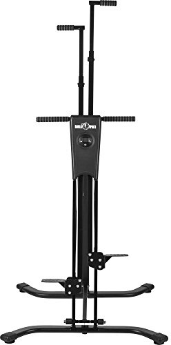 GORILLA SPORTS® Vertikal klättermaskin - Justerbar, hopfällbar, Max 200 kg, Halkfri, Svart - Vertikal klättrare, Stepper, klätterrörelser, för konditionsträning, fitness, helkroppsträning, hemmagym.