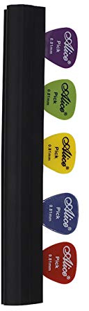 Rayzm Mikrofonständer Gitarrenpicks Halter mit 5 Plektren, 18cm Gummi Mic Stand Picks Halter für Akustik- / Elektro- / Bassgitarre