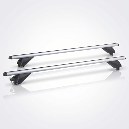 Dachträger Relingträger VDP-R003 Aluminium 135cm 90kg für bündige Dachreling abschließbar Silber Universal Gepäckträger