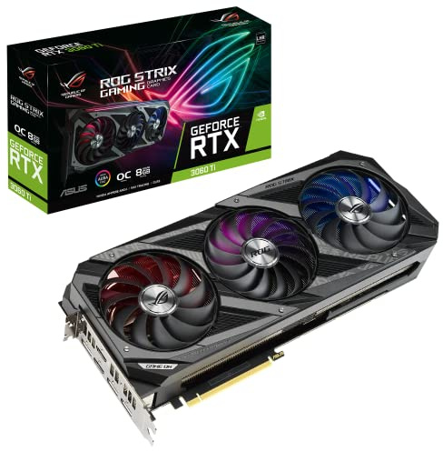 ASUS ROG -STRIX-RTX3060TI-O8G-V2-GAMING NVIDIA GeForce RTX 3060 Ti 8 Go GDDR6 Carte Graphique Noir