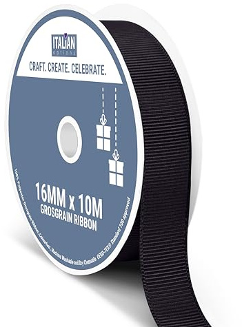 Italian Options Ripsband, 16 mm x 10 m Rolle, Schwarz