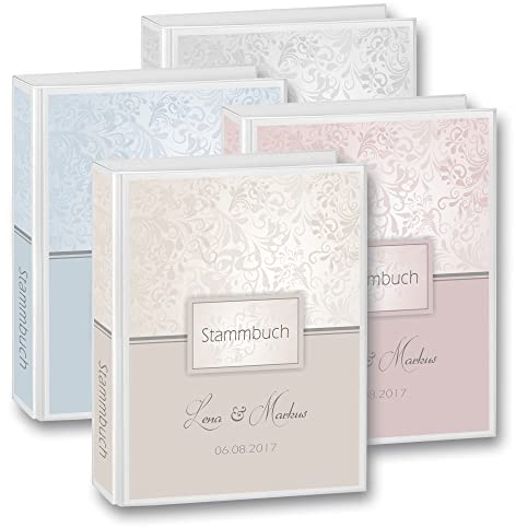 Stammbuch der Familie personalisiert Stammbuchmappe Charmant in vielen Farben A5 ca. 19 x 23 cm Familienstammbuch Stammbücher