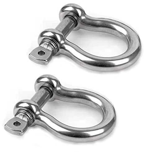 Lot de 2 verrous de manille M10 en acier inoxydable 304 avec broches pour gréement, transport, camping