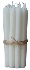 12er Pack dünne Stabkerzen H:13 cm Ø:1,2 cm div. Farben Brenndauer 2,5 Stunden Advent Weihnachten, Farbe:Creme